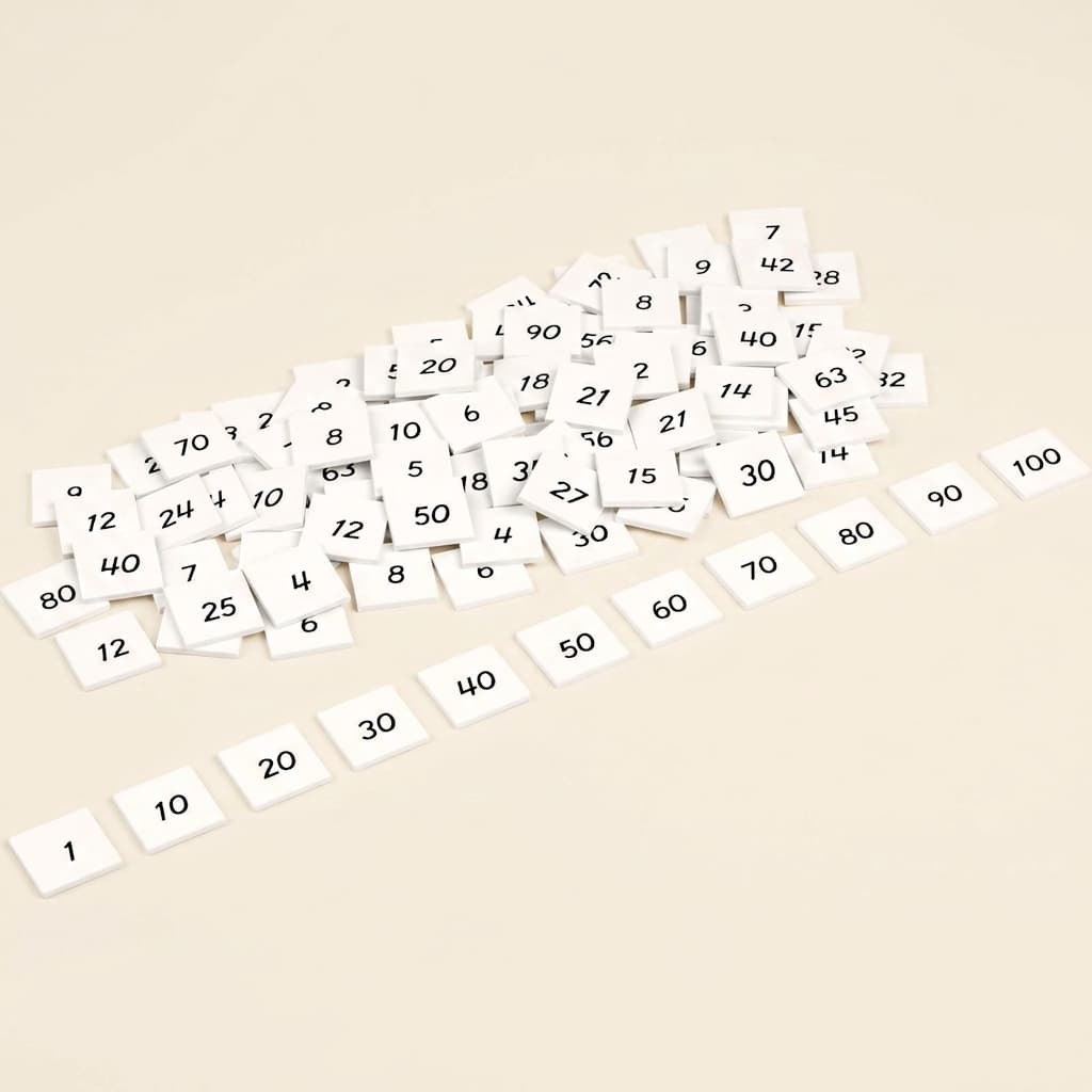 Pythagorasbrett: nur Kacheln - Montessori Material | Faborino