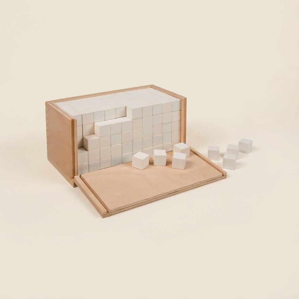 Volumenkasten: 250 Einheitswürfel zur kubischen Volumen-Erkundung - Montessori Material | Faborino