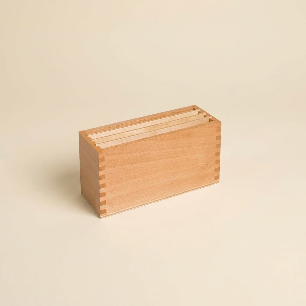 Erste Botanik-Karten-Box: Holzaufbewahrung für Nomenklaturkarten - Montessori Material | Faborino