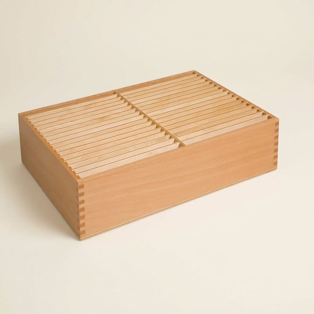 Botanik-Karten Aufbewahrungsbox: Drittes Set Holz-Organisationssystem - Montessori Material | Faborino