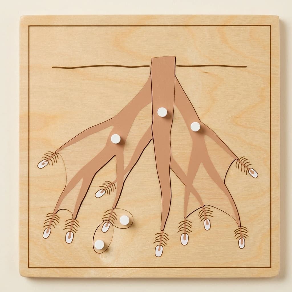 Botanik-Puzzle: Wurzel - Montessori Material | Faborino