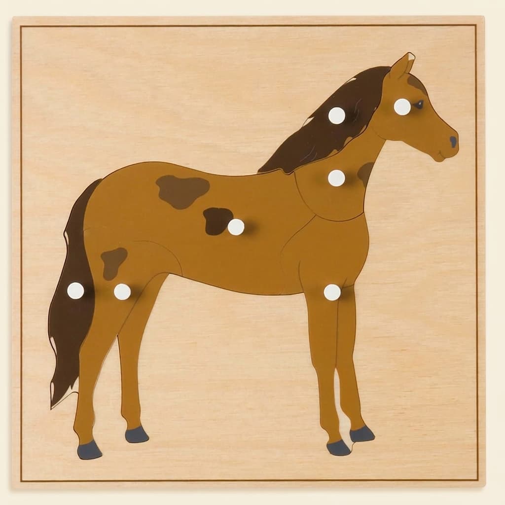 Tierpuzzle: Pferd - Montessori Material | Faborino