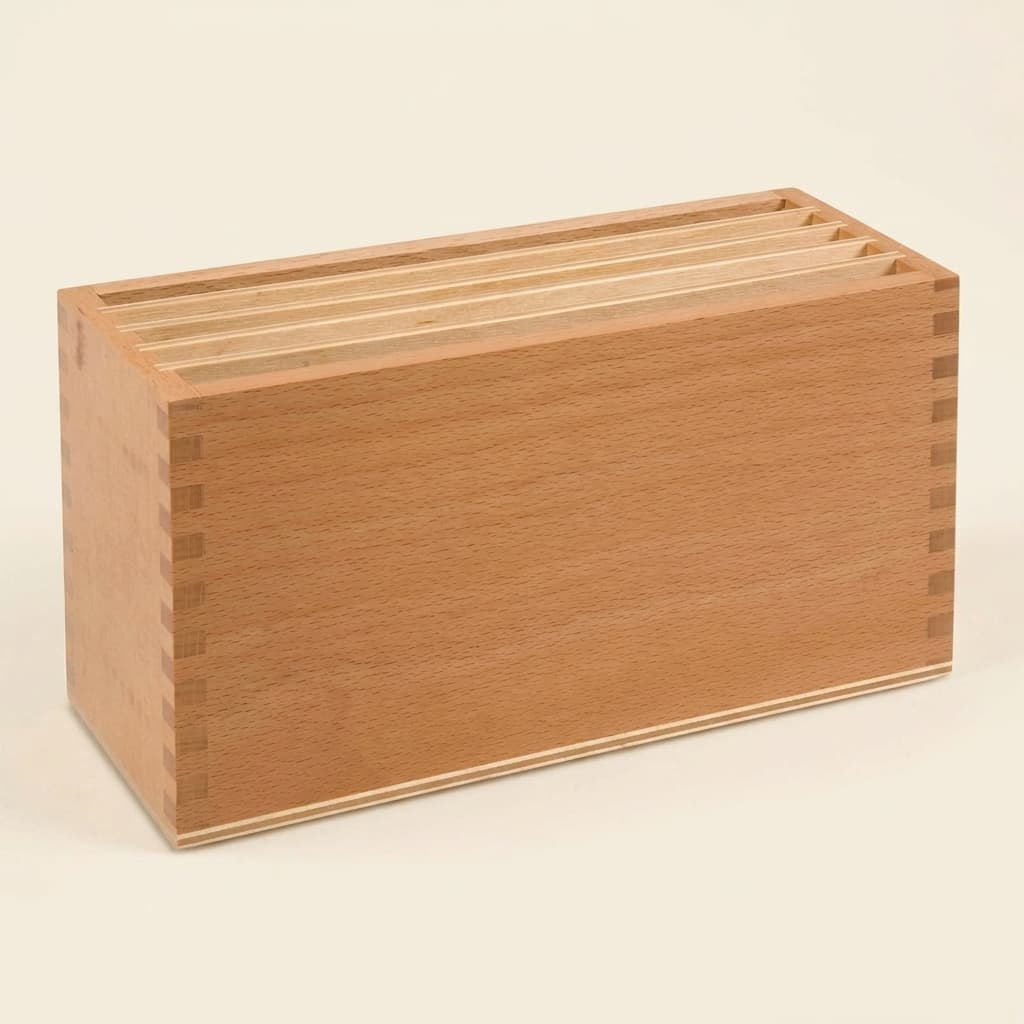 Landformen-Karten Box: Buche Aufbewahrung für Geographie - Montessori Material | Faborino