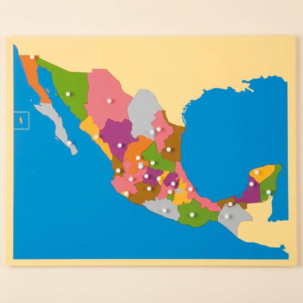 Puzzlekarte: Mexiko - Montessori Material | Faborino