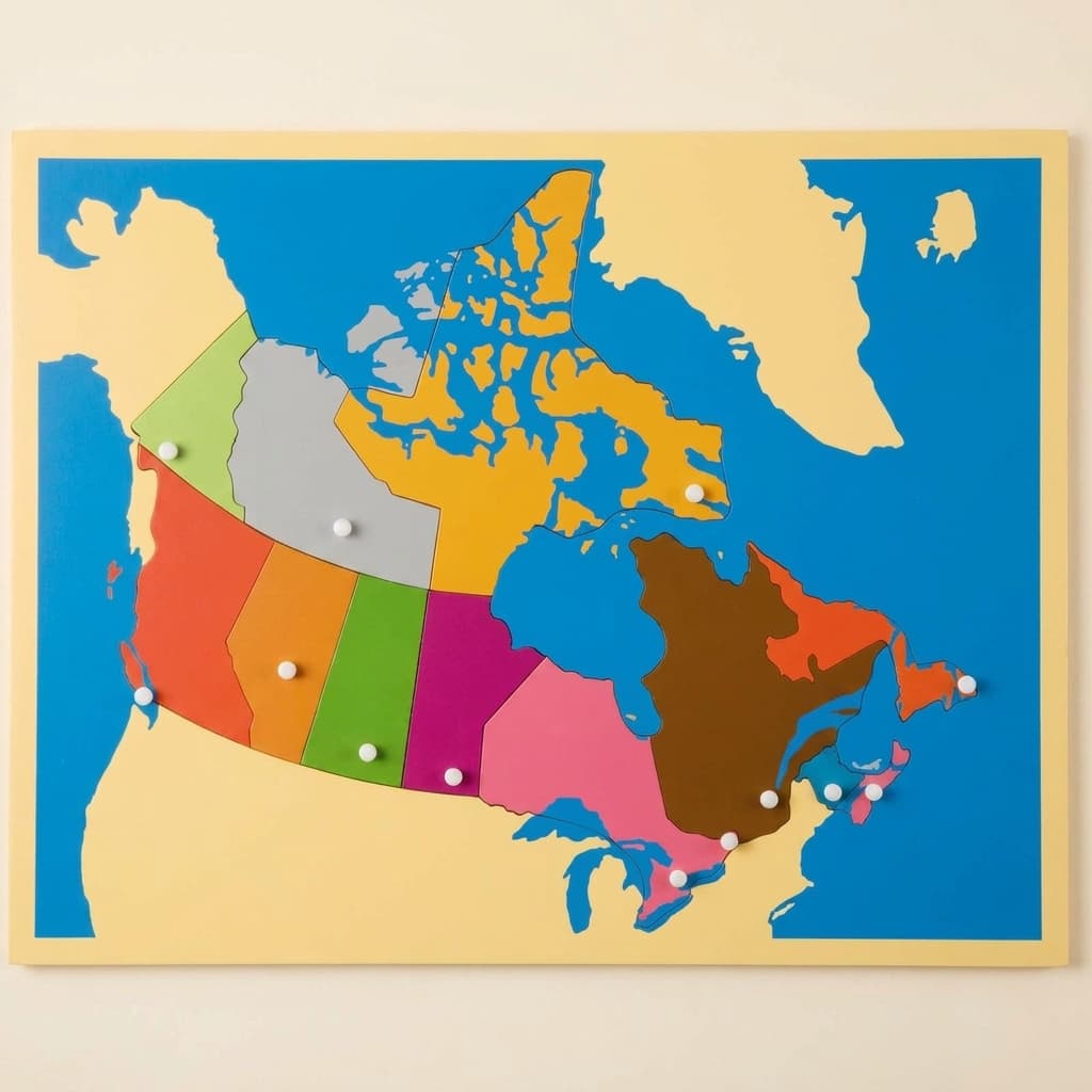 Puzzlekarte: Kanada - Montessori Material | Faborino