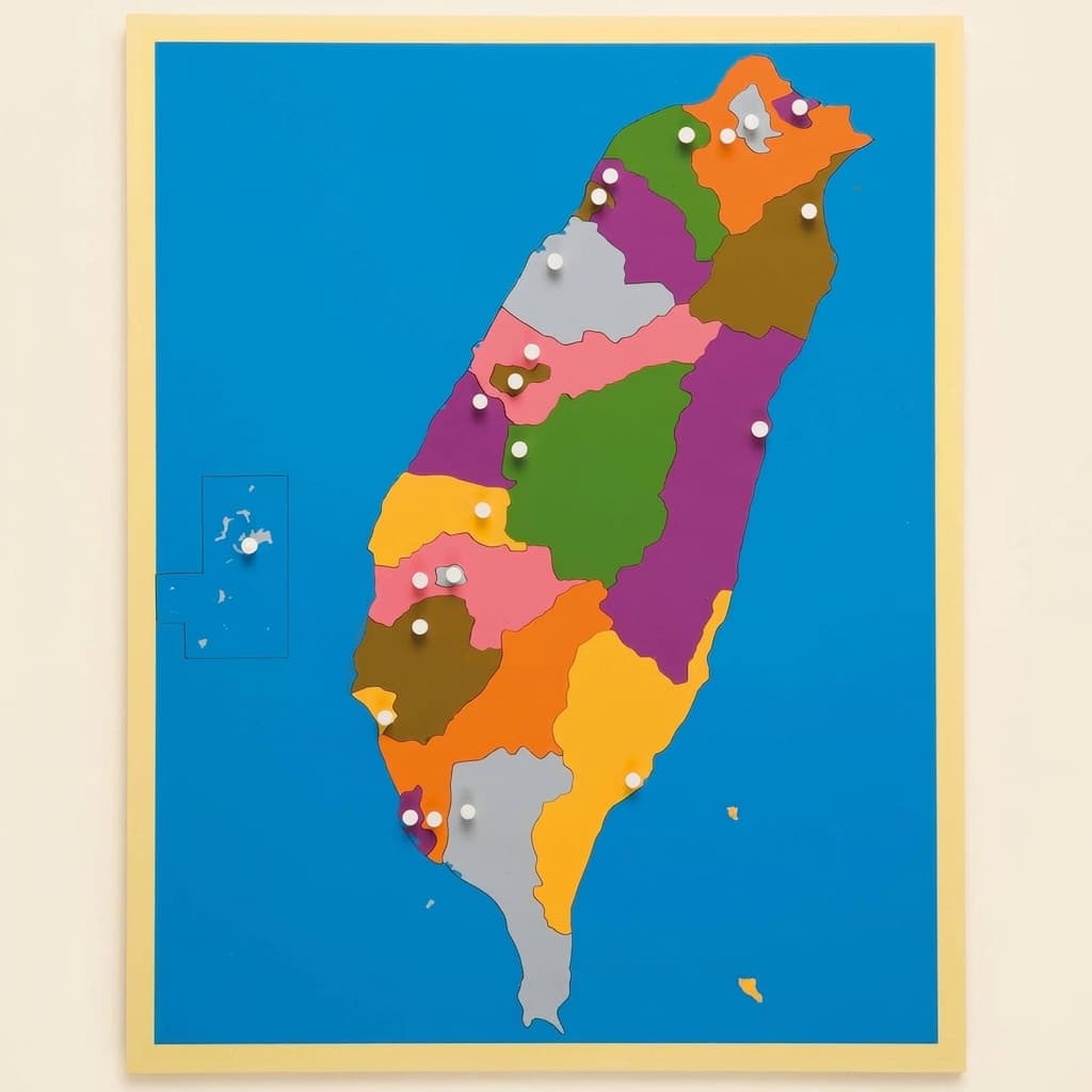 Puzzlekarte: Taiwan - Montessori Material | Faborino