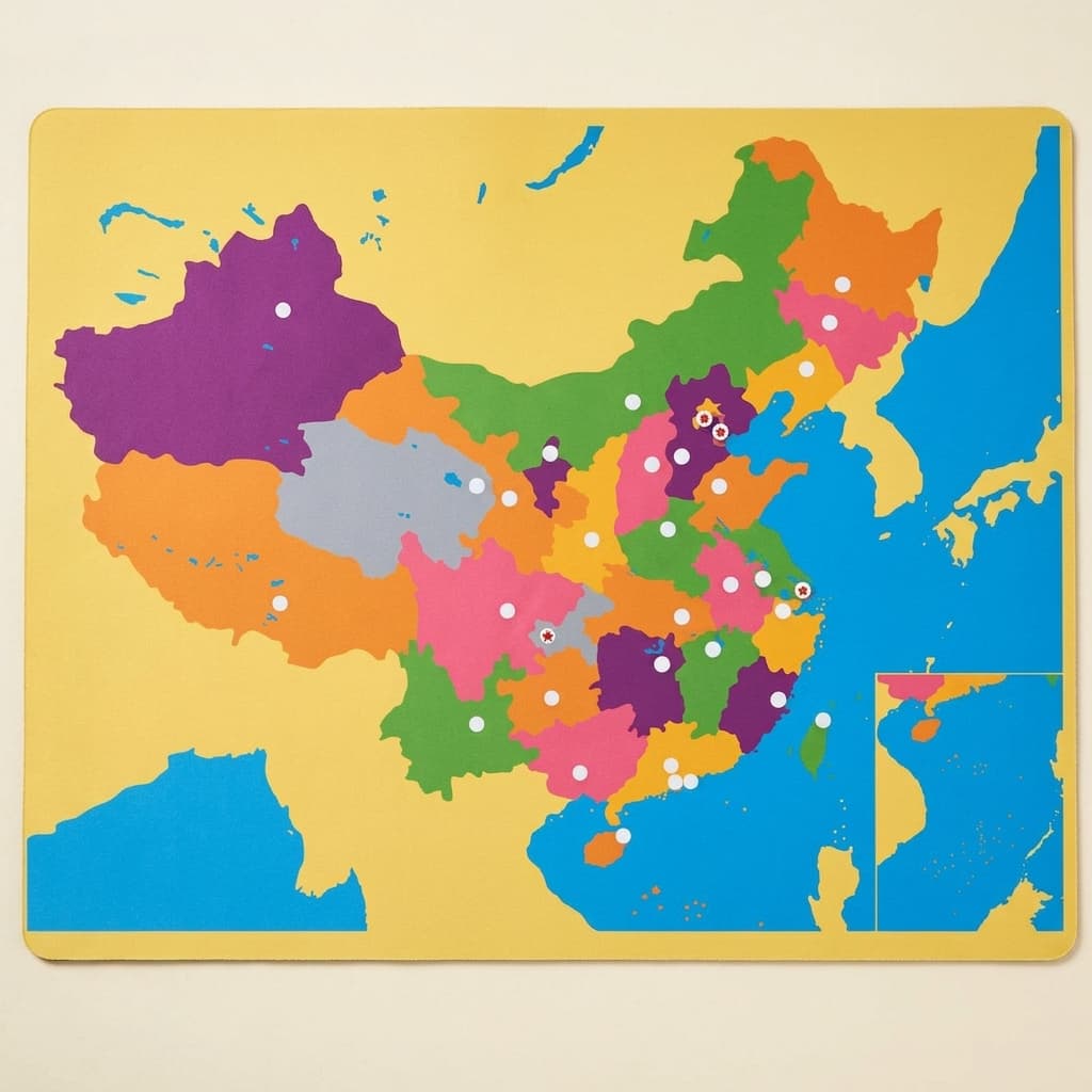 Puzzlekarte: China - Montessori Material | Faborino