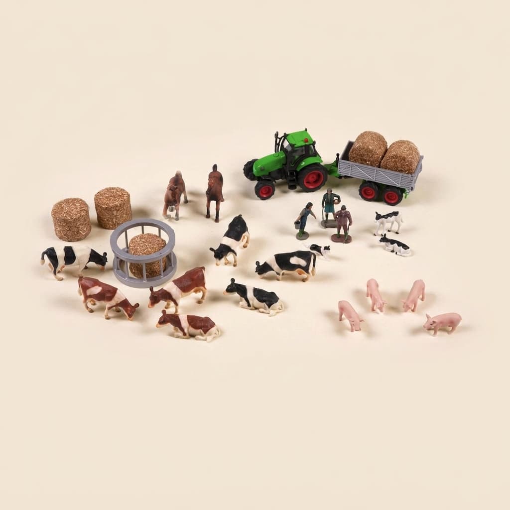Der Bauernhof: Set Bauernhoftiere - Montessori Material | Faborino