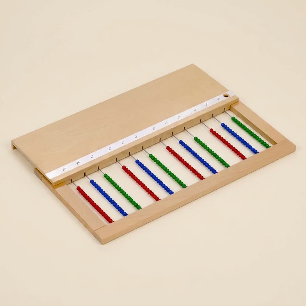 Multi-Basis-Perlenrahmen: Farbkodiertes Mathematik-Erkundungsmaterial - Montessori Material | Faborino