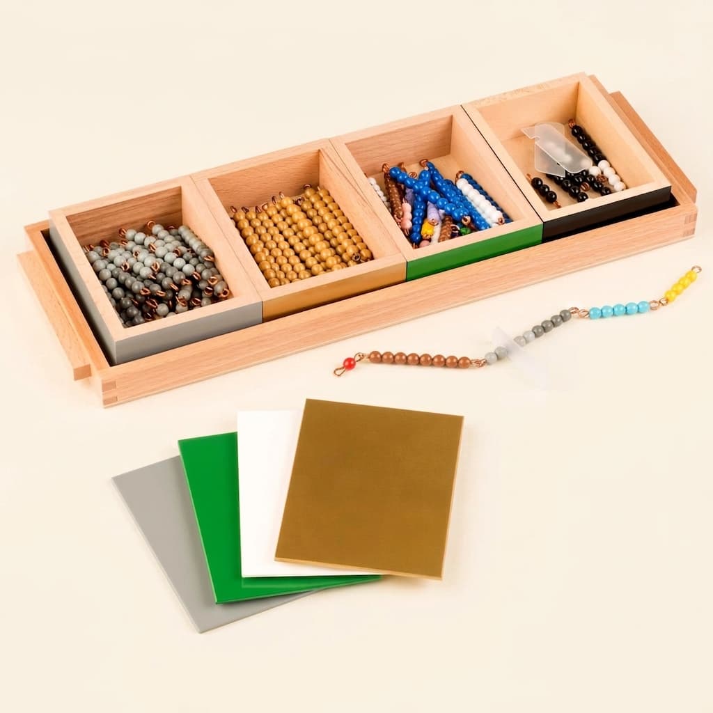 Subtraktionsschlangenspiel: Einzelperlen Nylon - Montessori Material | Faborino