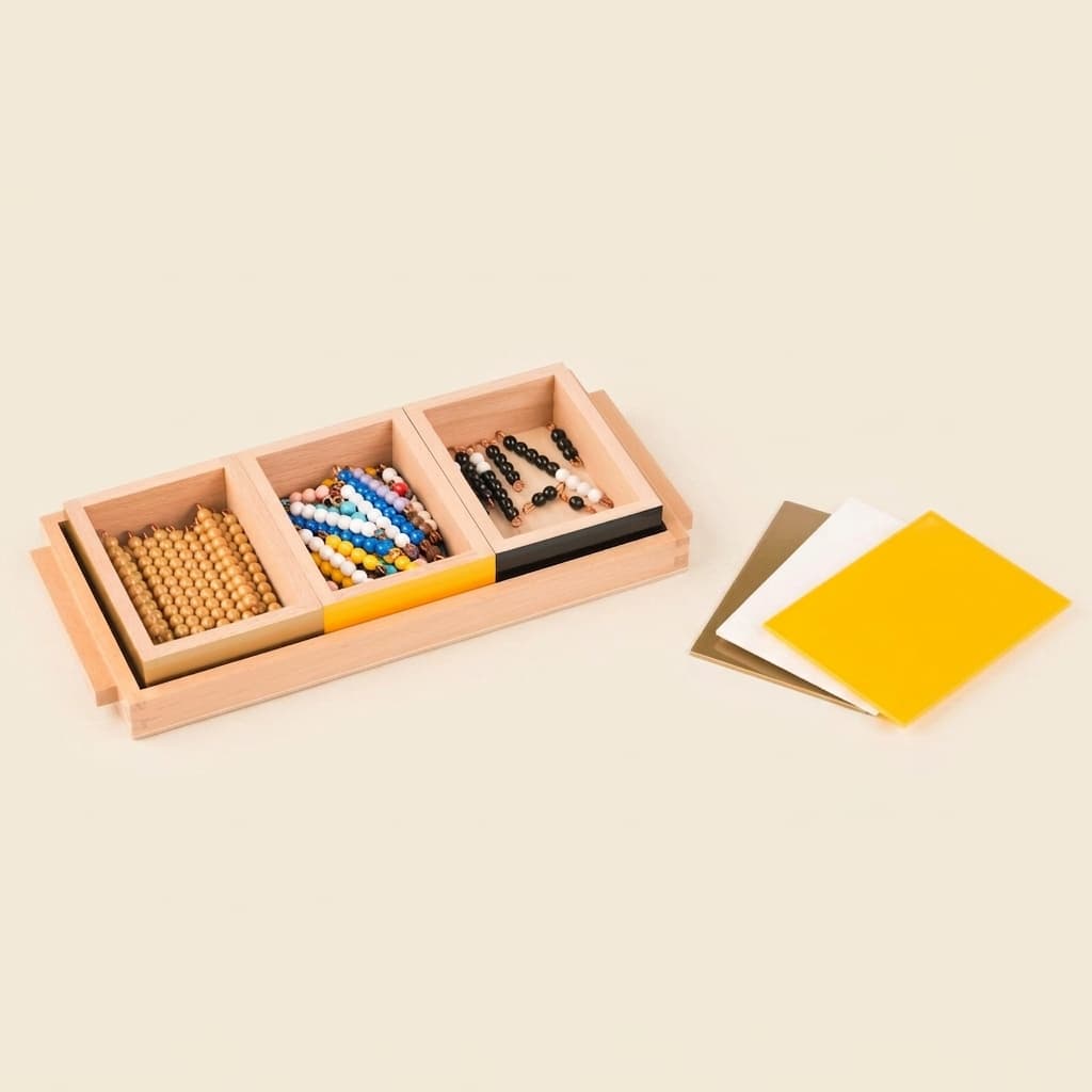 Multiplikationsschlangenspiel: Einzelperlen Nylon - Montessori Material | Faborino