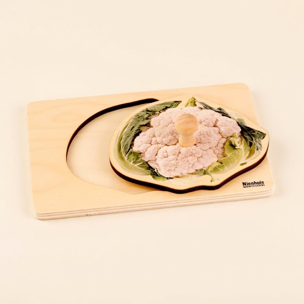 Kleinkind-Puzzle: Blumenkohl - Montessori Material | Faborino