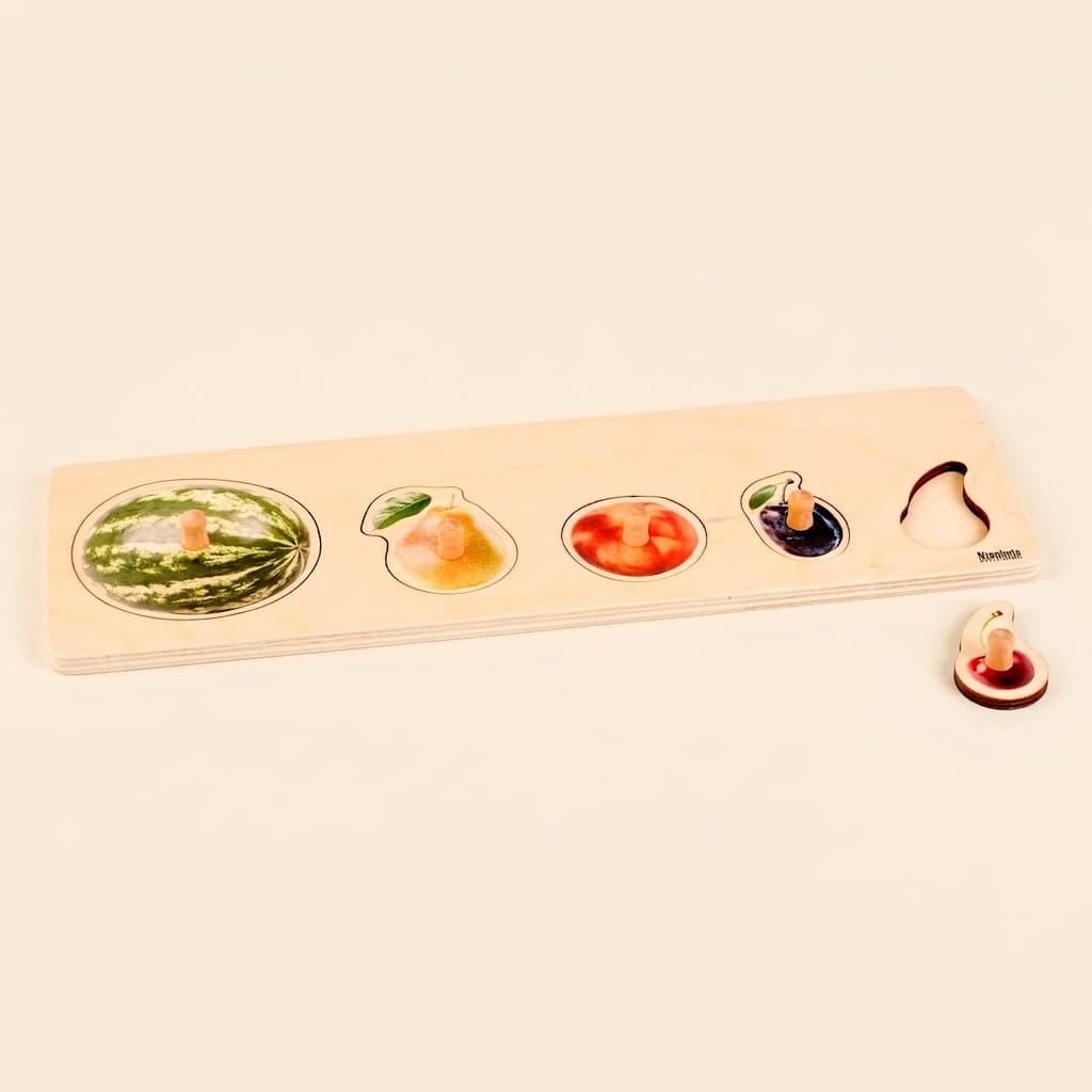 Kleinkind-Puzzle: 5 Früchte - Montessori Material | Faborino