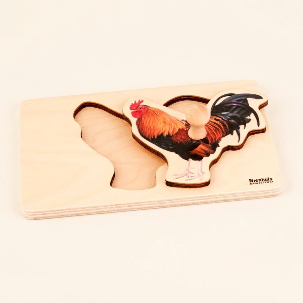 Kleinkind-Puzzle: Hahn - Montessori Material | Faborino