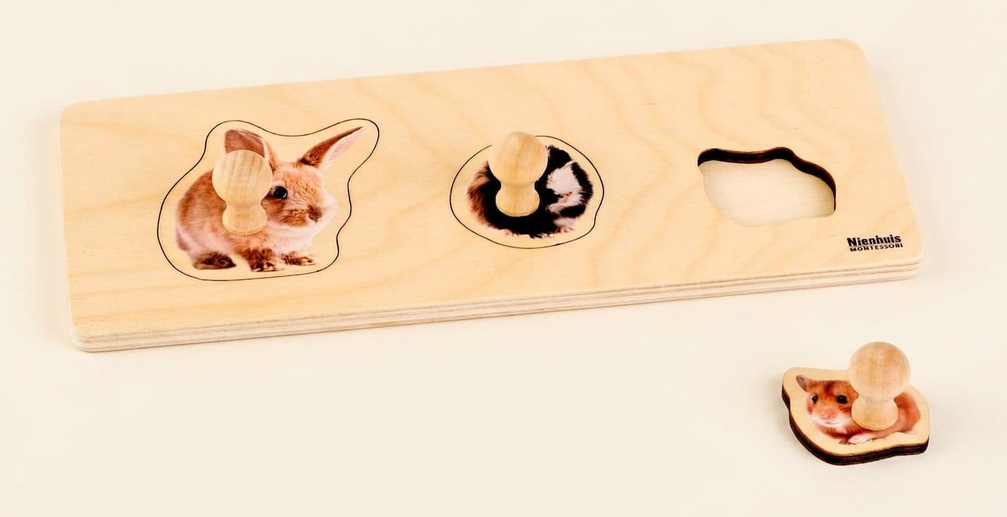 Kleinkind-Puzzle: 3 Nagetiere - Montessori Material | Faborino