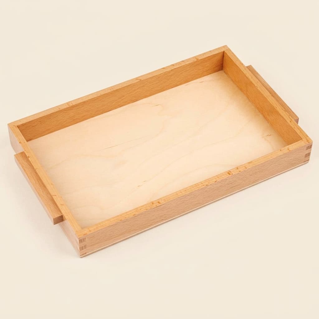 Kleines Holztablett mit Griffen - Montessori Material | Faborino