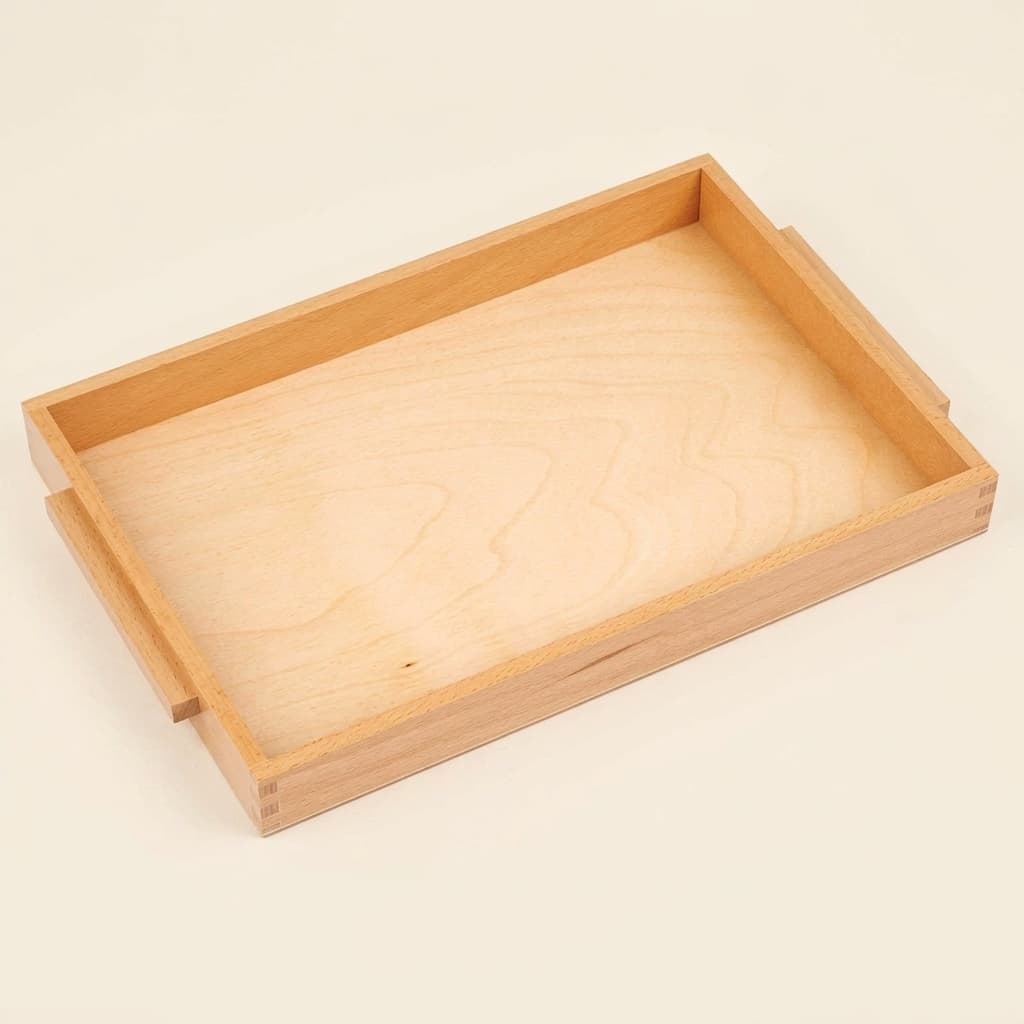 Mittleres Holztablett mit Griffen - Montessori Material | Faborino