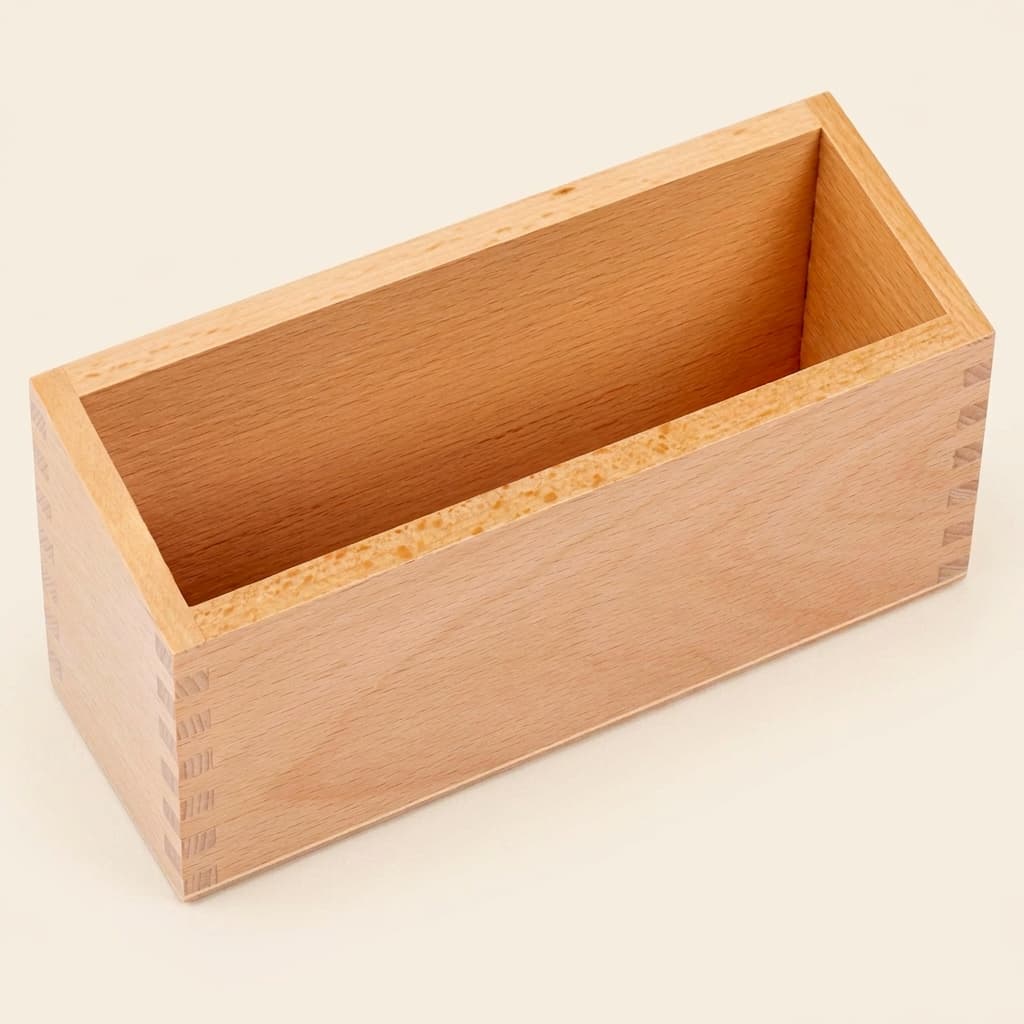 Aufgabenkarten Aufbewahrungsbox A5: Kleine Holzorganizer - Montessori Material | Faborino