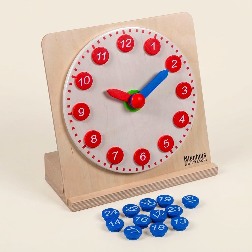 Uhr mit beweglichen Zahlen - Montessori Material | Faborino