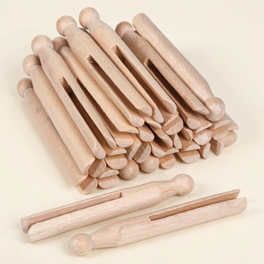 Holzwäscheklammern (25) - Montessori Material | Faborino