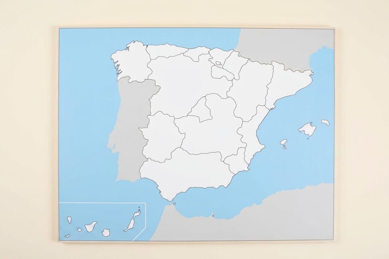Kontrollkarte Spanien: Unbeschriftet - Montessori Material | Faborino