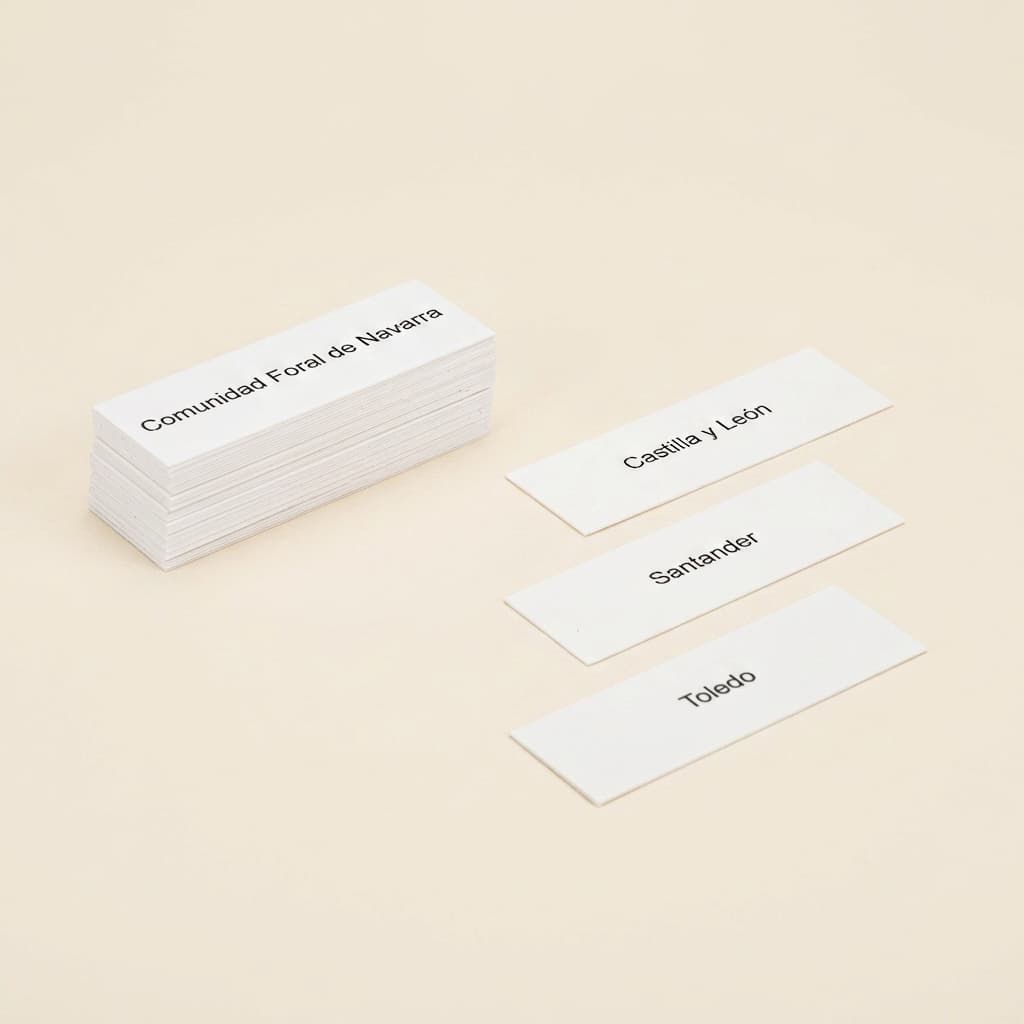 Spanien: Beschriftungen: Puzzlekarten-Zubehör - Montessori Material | Faborino
