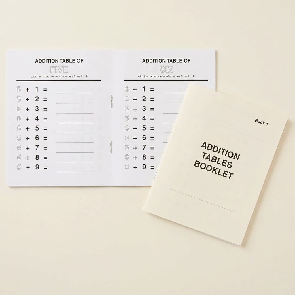 Additionstabellen-Heft: 1 - Montessori Material | Faborino