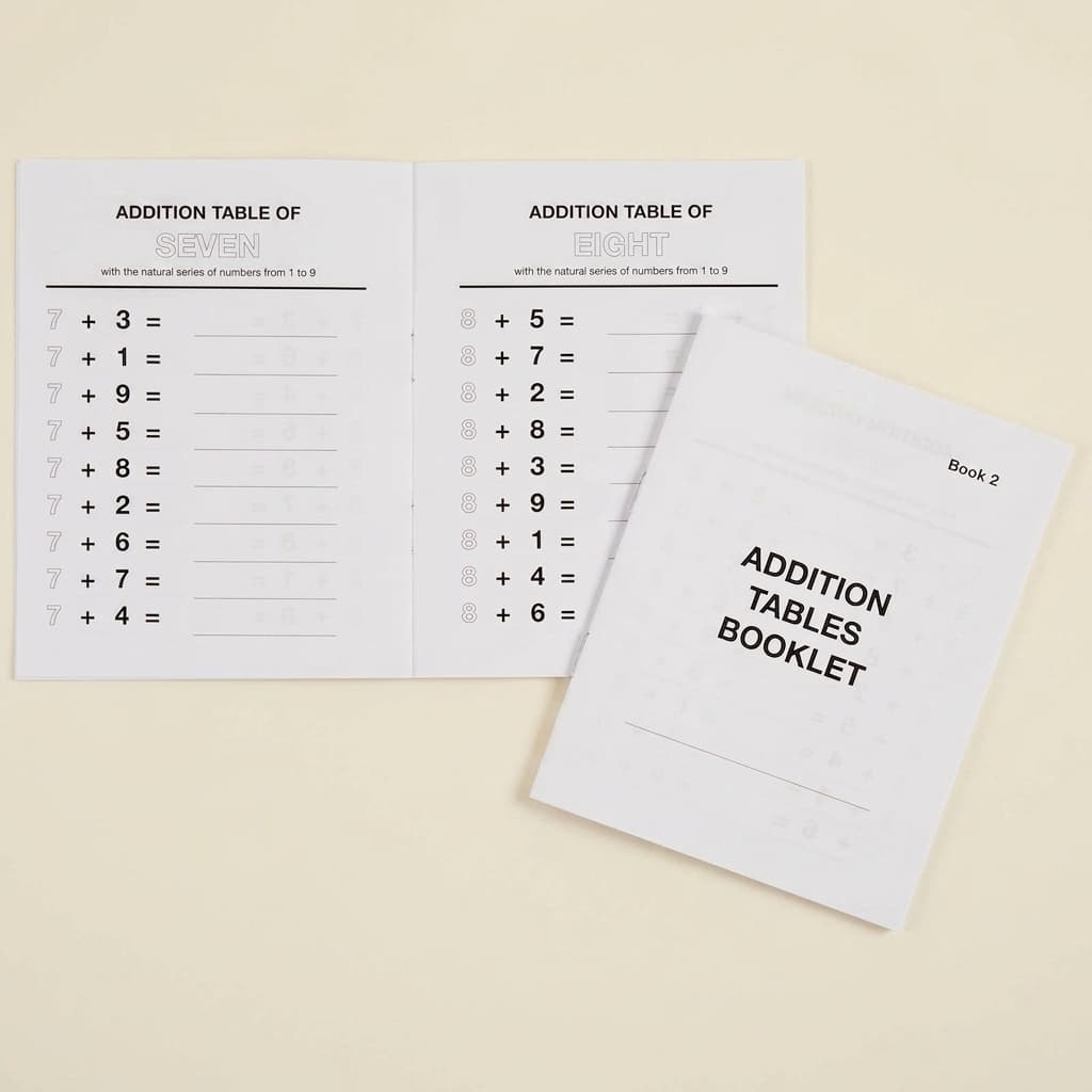Additionstabellen-Heft: 2 - Montessori Material | Faborino
