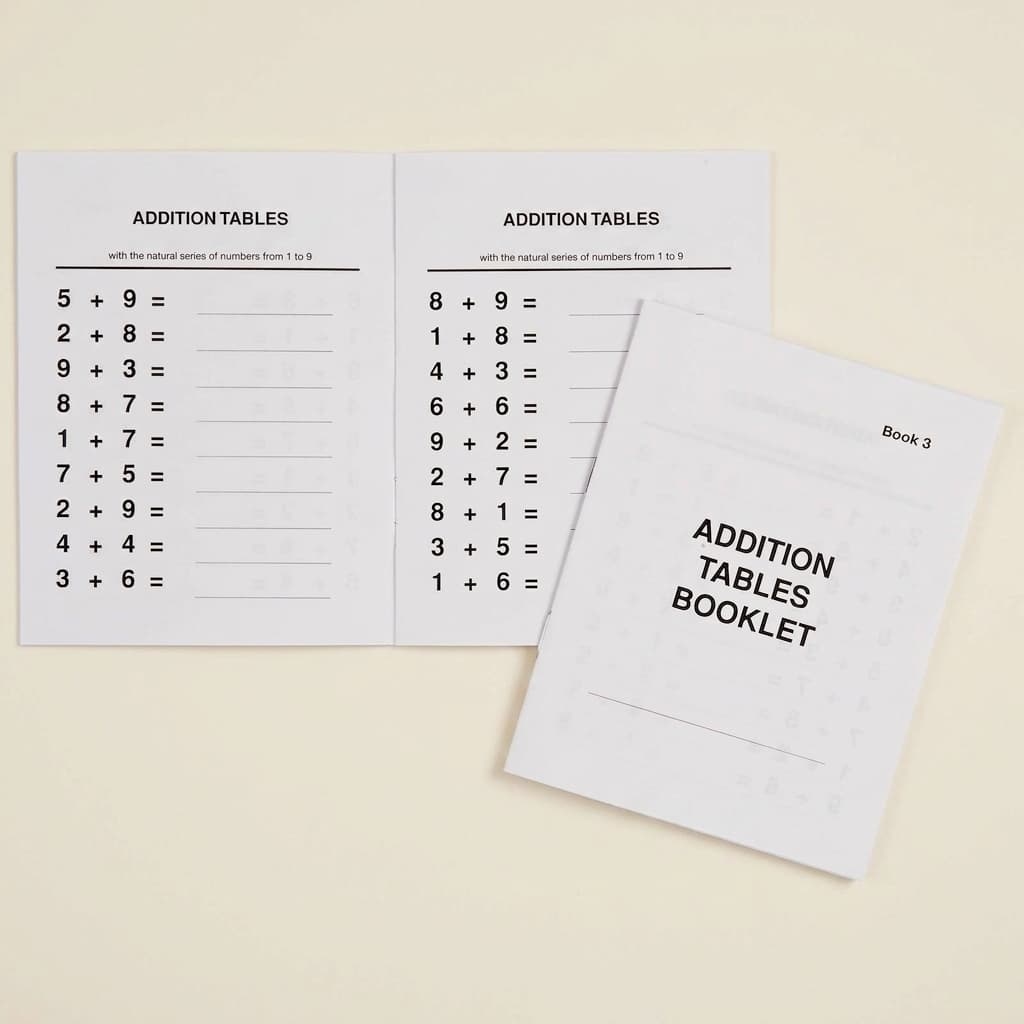 Additionstabellen-Heft: 3 - Montessori Material | Faborino