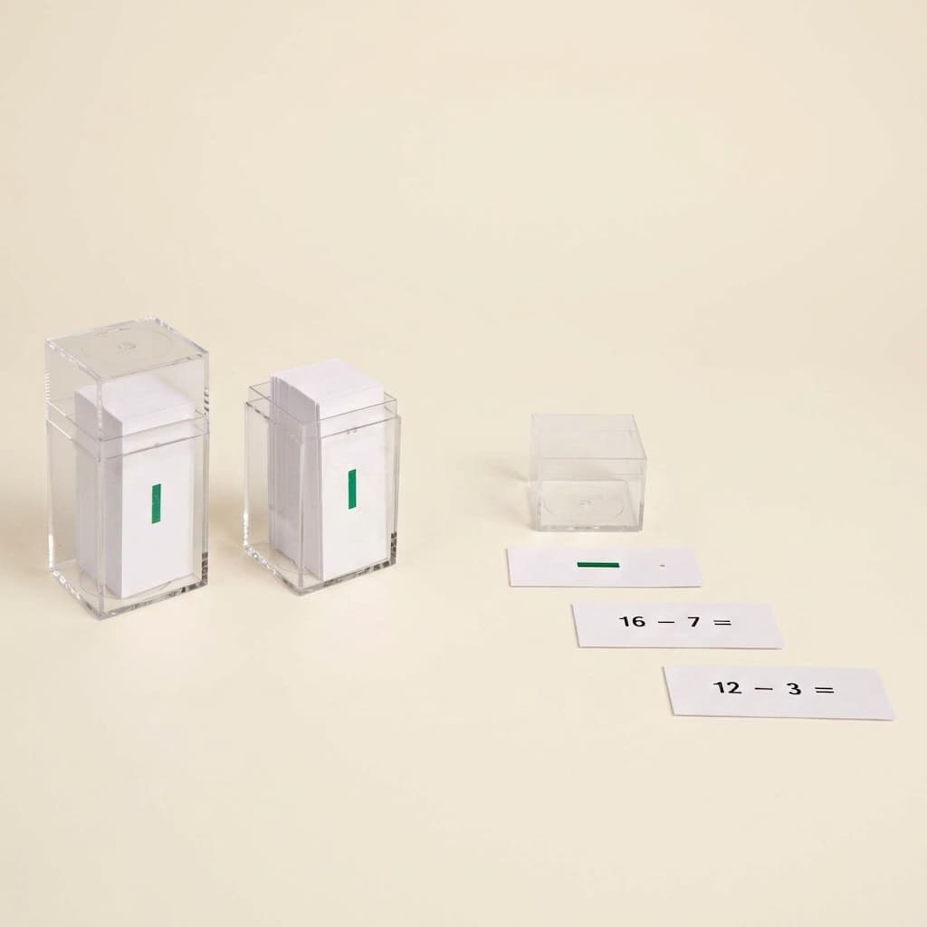 Aufgabenzettel: Subtraktions-Arbeitstafeln - Montessori Material | Faborino