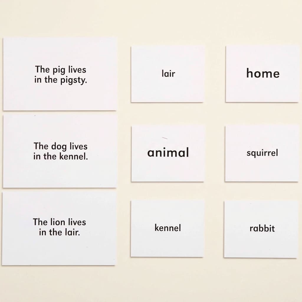 Tiere und ihre Behausungen - Montessori Material | Faborino