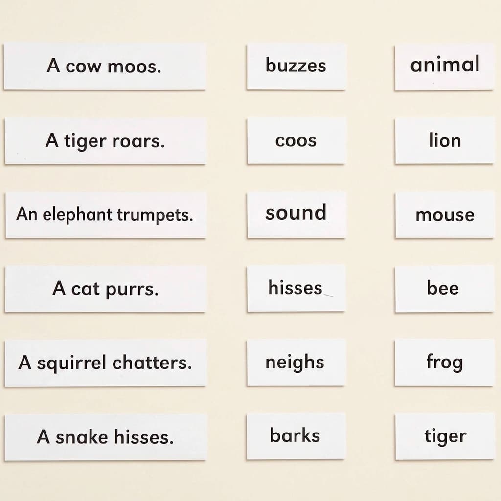 Tiere und ihre Laute - Montessori Material | Faborino
