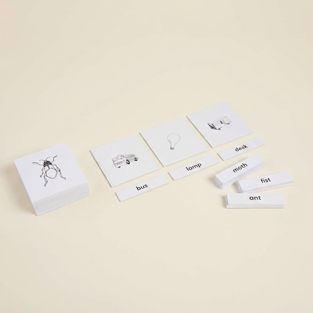 Phonetische Bilder und Beschriftungen - Montessori Material | Faborino