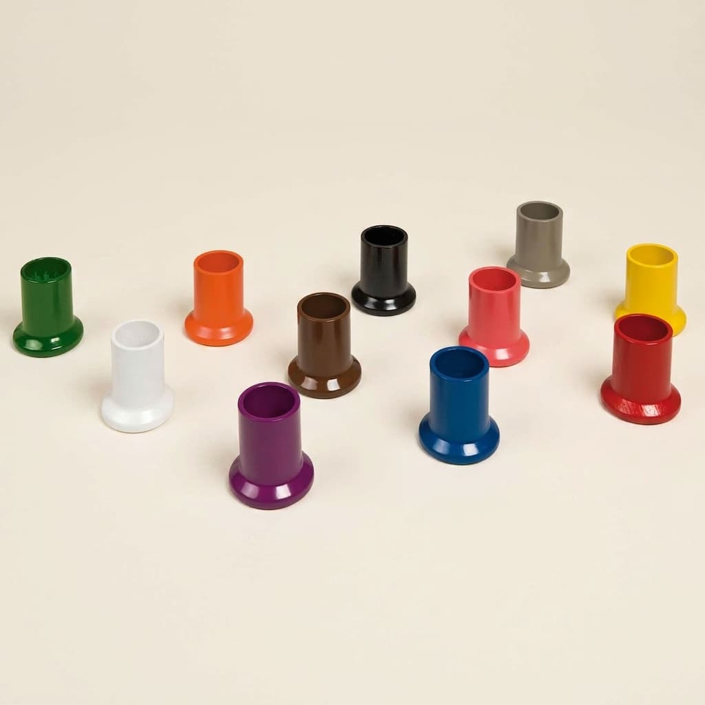 Farbige Stifthalter: 11er-Set für Metalleinsätze Arbeit - Montessori Material | Faborino