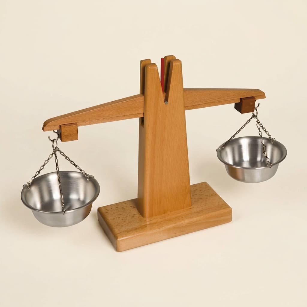 Kleine Holzwaage - Montessori Material | Faborino