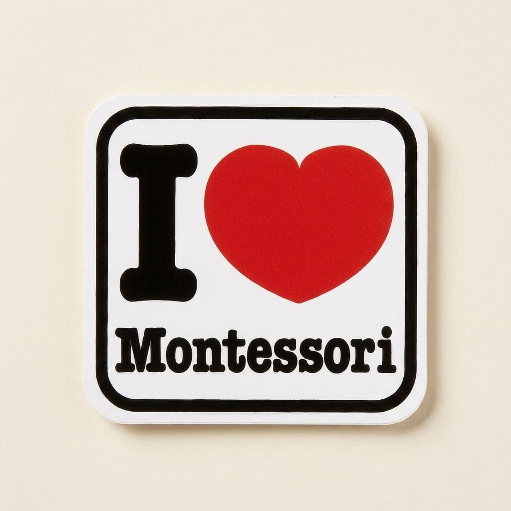Vinylaufkleber: Kinder lieben Montessori - Montessori Material | Faborino