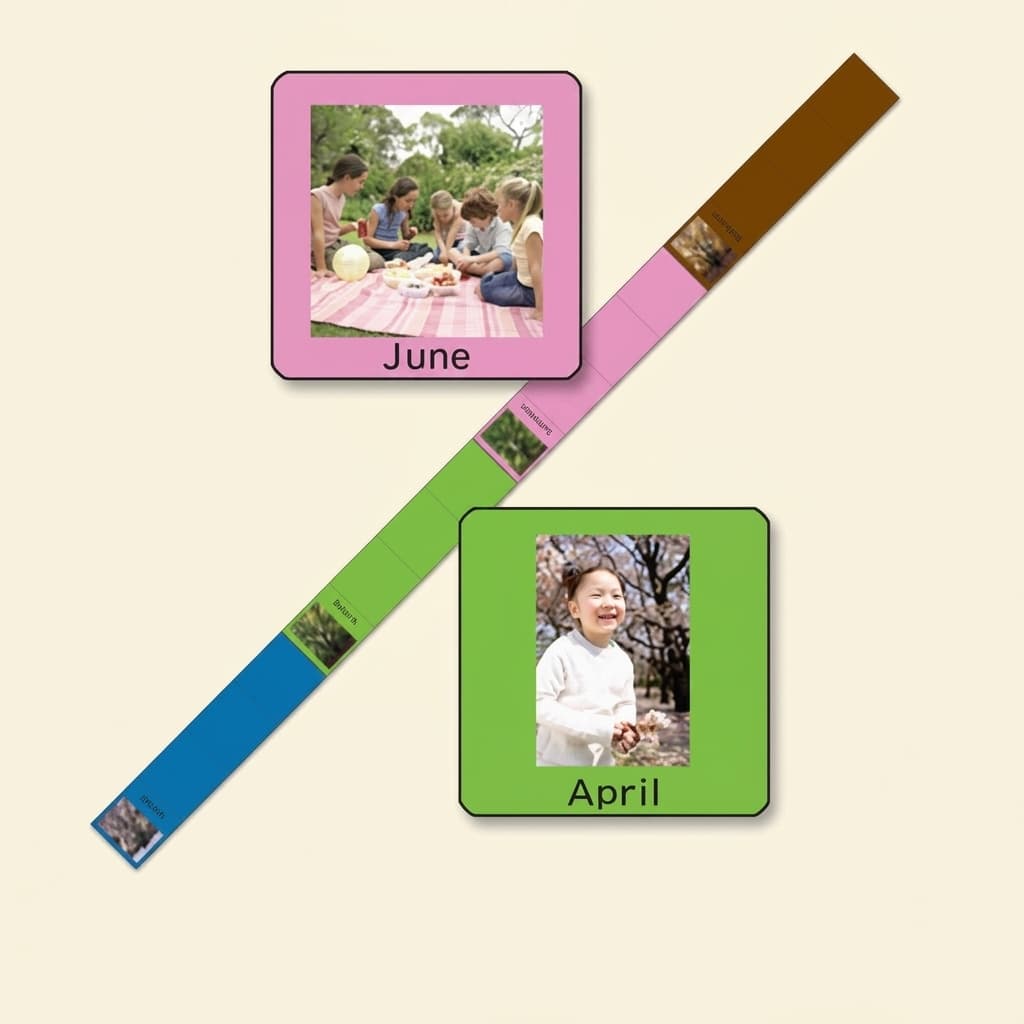 Jahreszeitenzeitleiste und Karten