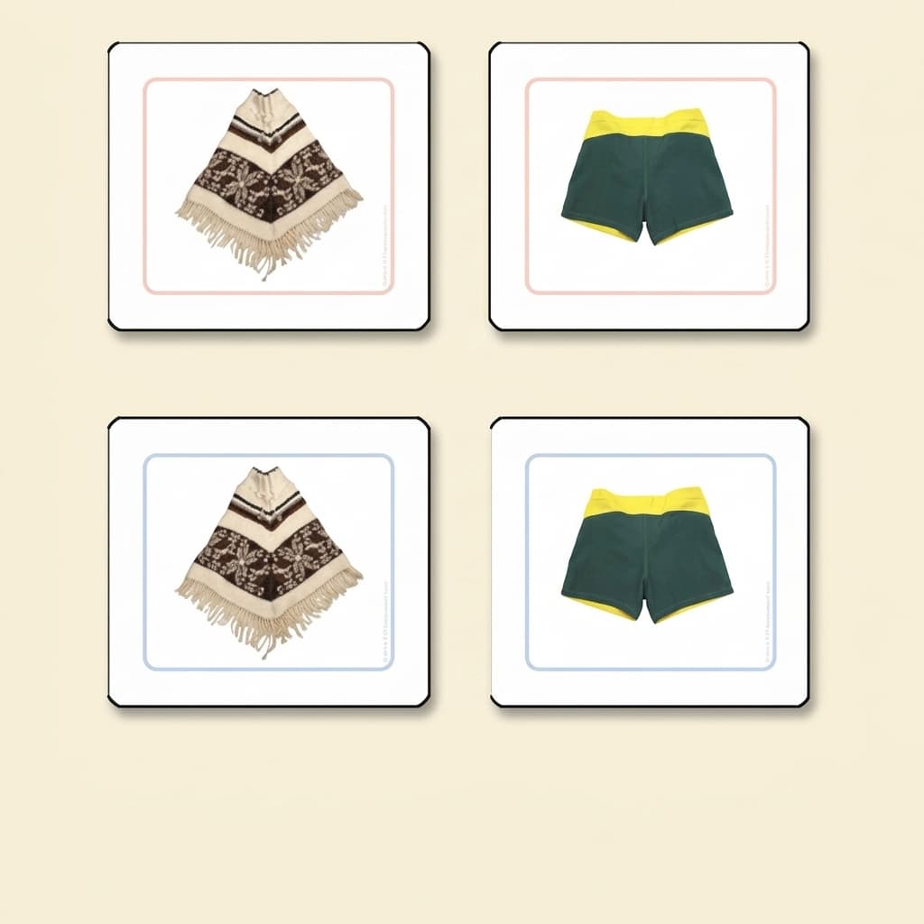 Kleidungs-Zuordnungskarten - Montessori Material | Faborino