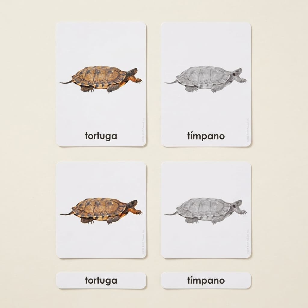 Teile der Schildkröte (Spanisch) - Montessori Material | Faborino