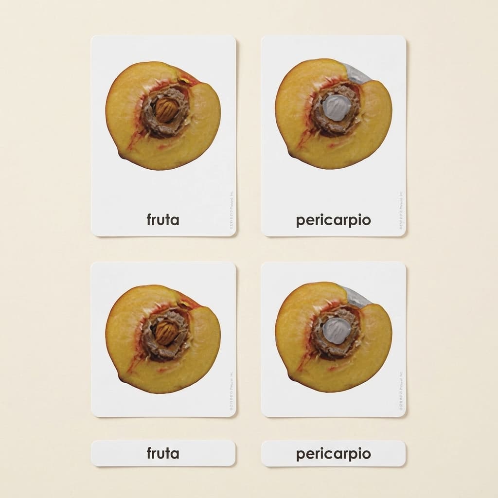 Teile der Frucht (Spanisch) - Montessori Material | Faborino