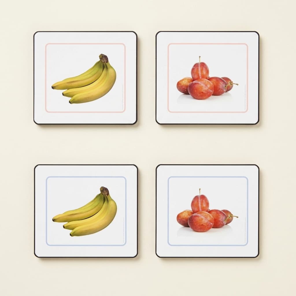 Obst-Zuordnungs-Arbeitskarten (Spanisch) - Montessori Material | Faborino