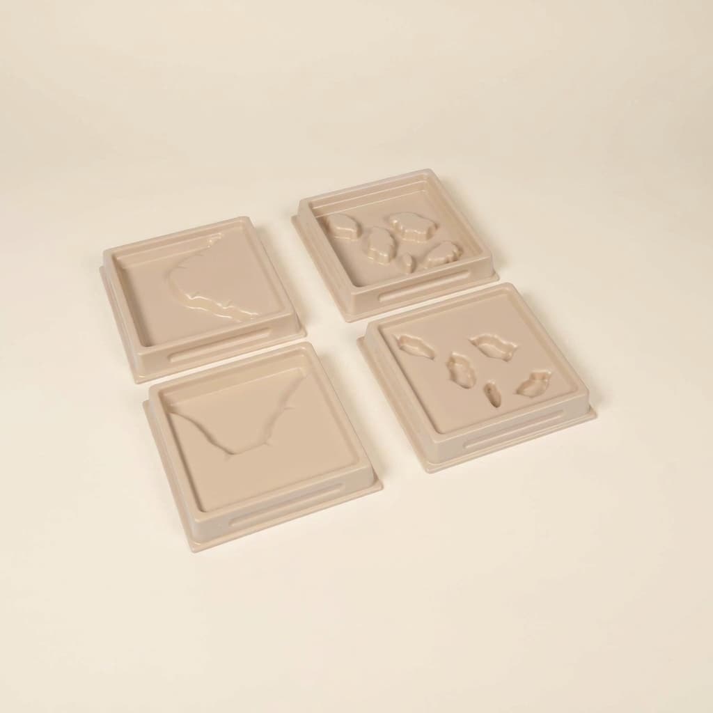 Podnosy foriem zeme a vody: Sada 2 - Montessori Material | Faborino