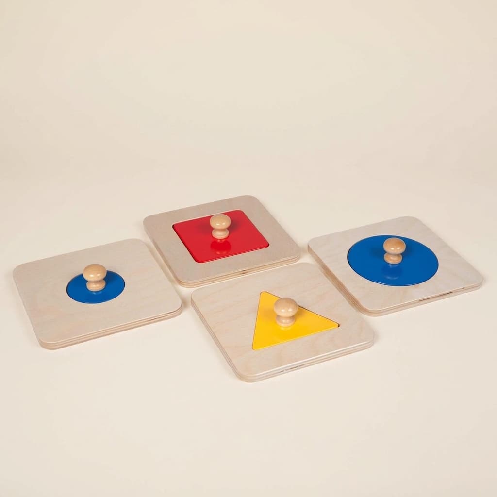 Sada puzzle s jednotlivými tvary - Montessori Material | Faborino
