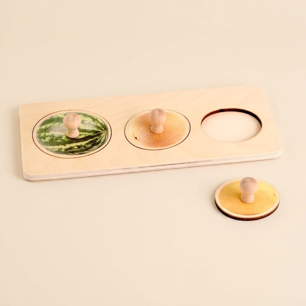 Puzzle pro nejmenší: 3 melouny - Montessori Material | Faborino
