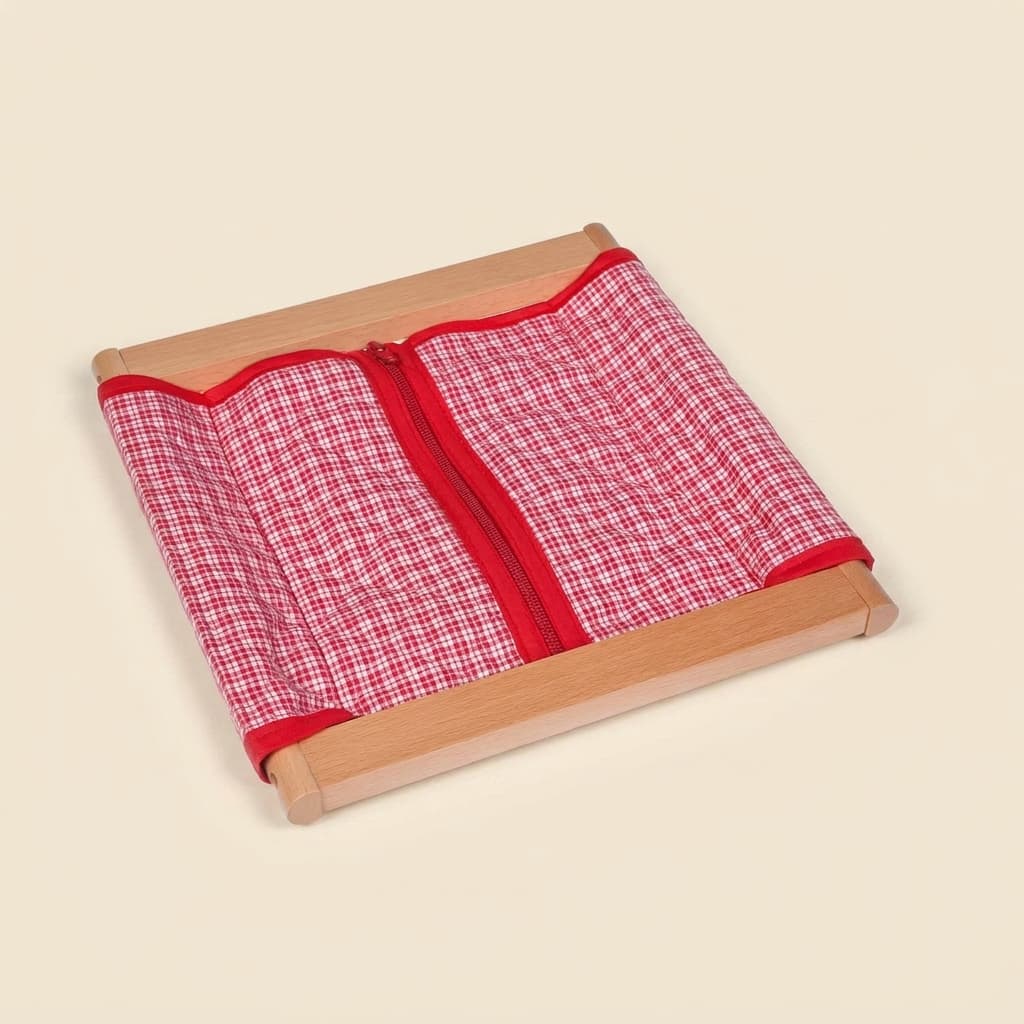 Rámček na oblékání: velký zip: pro miminka a batolata - Montessori Material | Faborino