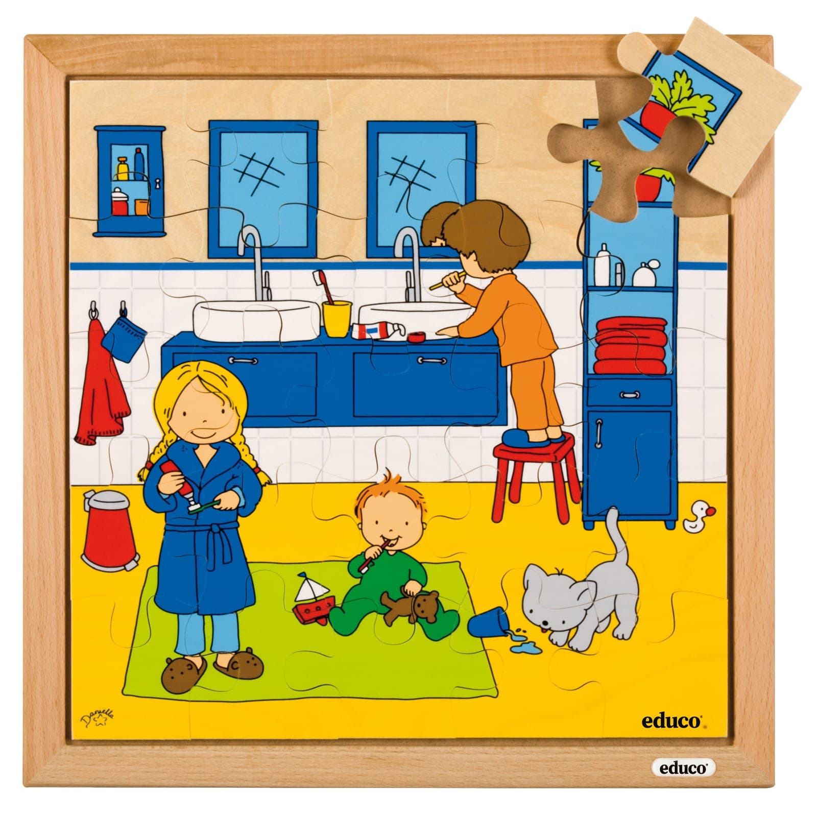 Tooth Brushing Puzzle — 25-Piece Hygiene Education Jigsaw — Montessori Material | Faborino
