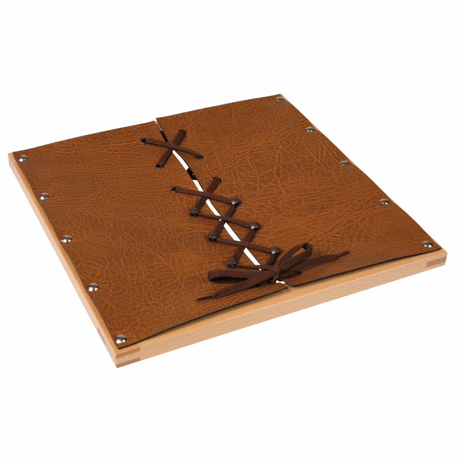 Shoe Lacing Frame — Authentic Criss-Cross Pattern with Leather Panels — View 1