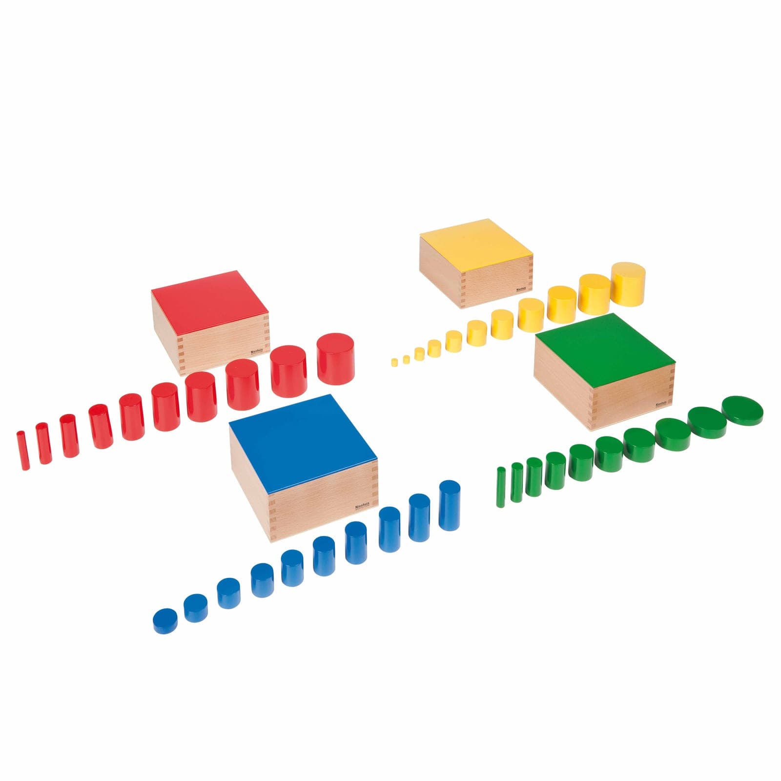 Knobless Cylinders Set — Four Blocks for Dimension Discrimination — View 1
