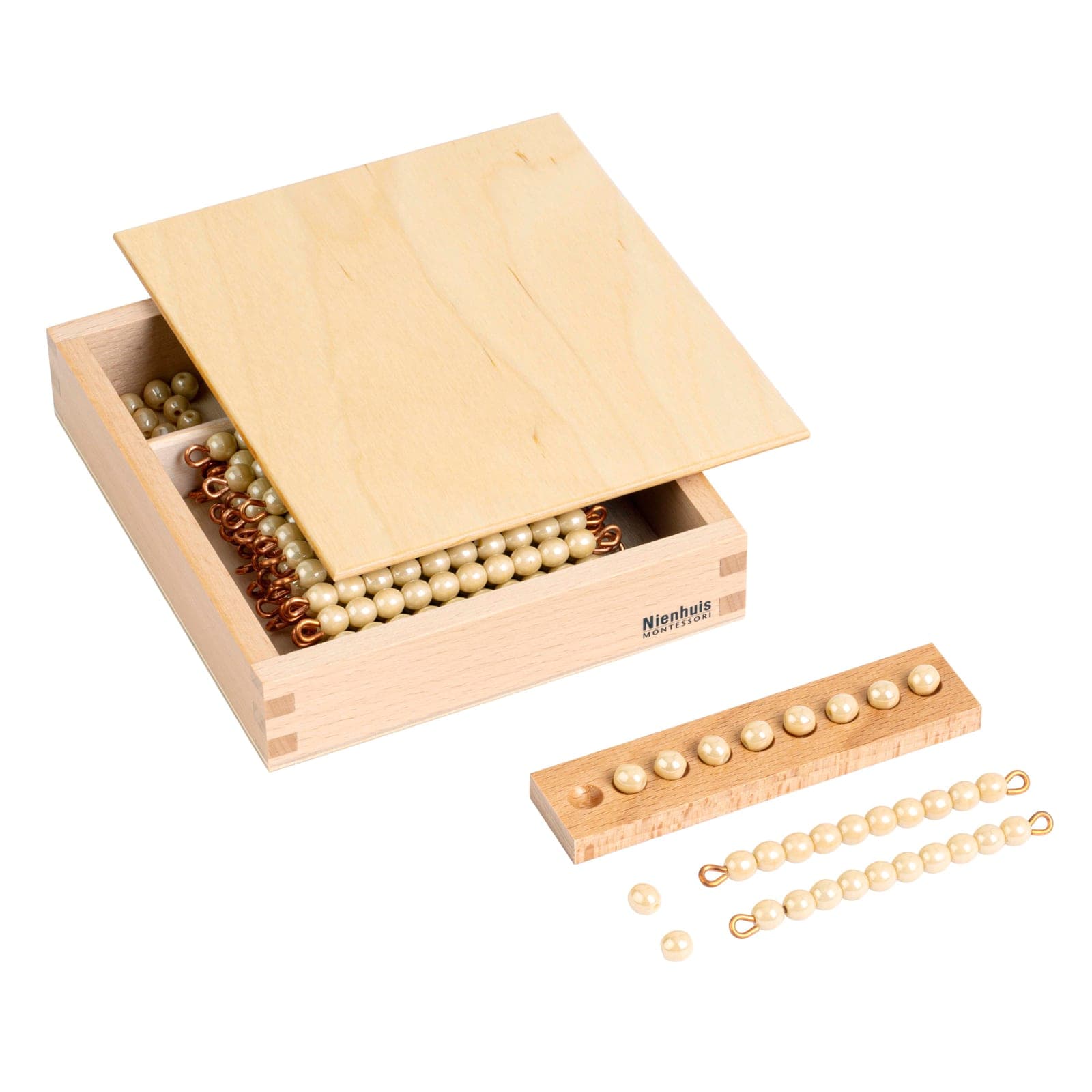 Tens Bead Box — Glass Bead Bars for Decimal System Introduction — View 1