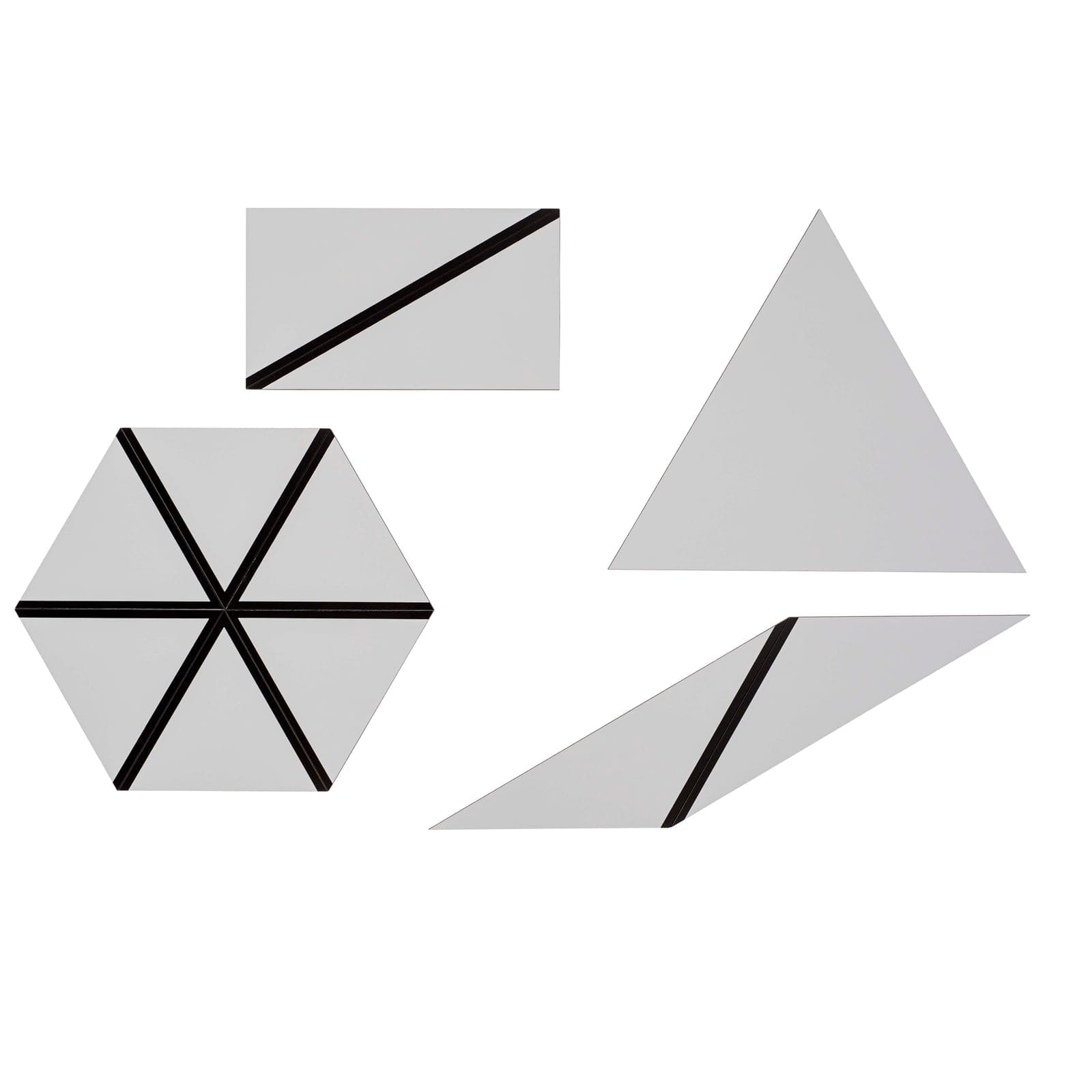 Set Of Gray Constructive Triangles — Montessori Material | Faborino